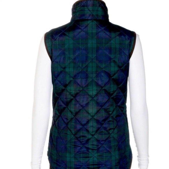 British Khaki Blue plaid vest Sz Small - Picture 3 of 10